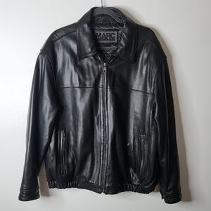 Marc New York Andrew Marc VMen's Black Leather Jacket Size X Large